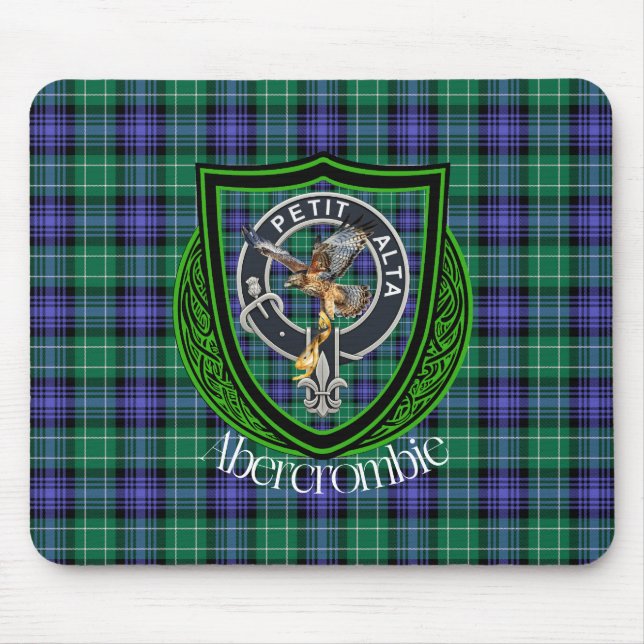 Mousepad Abercrombie Scottish Clan Tartan & Crest (Frente)