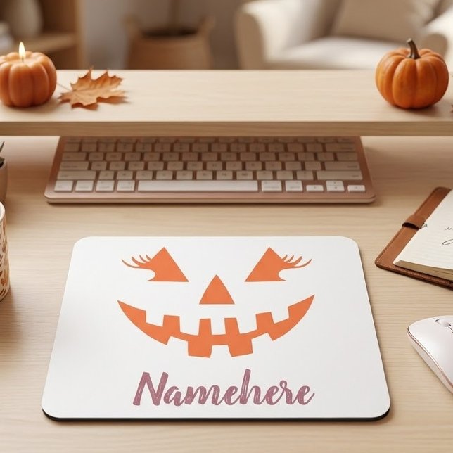 Mousepad Abóbora de Halloween Personalizada Feminina Jack O (Criador carregado)