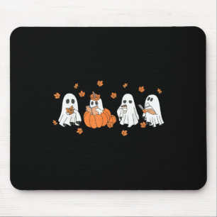 Mousepad Abóbora Fantasma Folhas de Outono Temporada Assust