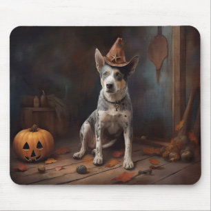Mousepad Abóboras de Gado Australianas de Halloween Assusta