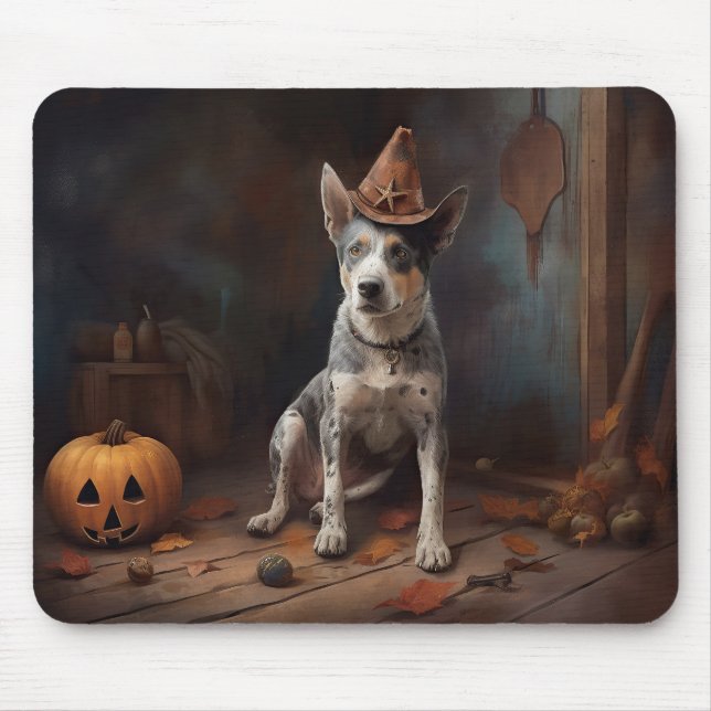 Mousepad Abóboras de Gado Australianas de Halloween Assusta (Frente)