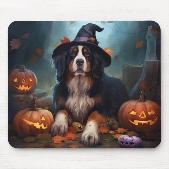 Mousepad Abóboras de Halloween Assustadoras do Montanha de  (Frente)