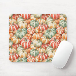 Mousepad Abóboras Listradas Vermelhas Brancas Verdes
