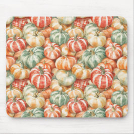 Mousepad Abóboras Listradas Vermelhas Brancas Verdes
