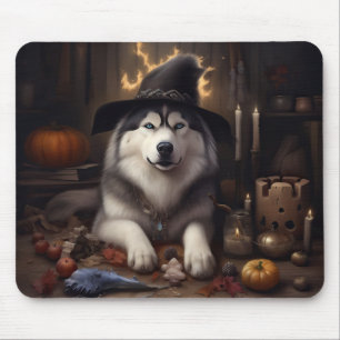 Mousepad Abóboras Malamute do Alasca Dia das Bruxas Assusta