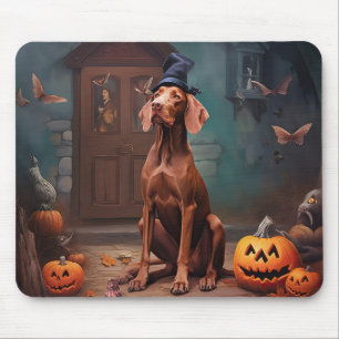 Mousepad Abóboras Vizsla de Halloween Assustadoras