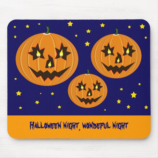 Mousepad abóboras voadoras de halloween (Frente)