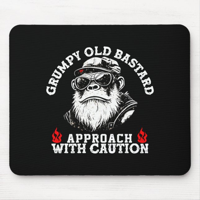 Mousepad Abordagem antiga rabugenta com cautela macaco nas  (Frente)