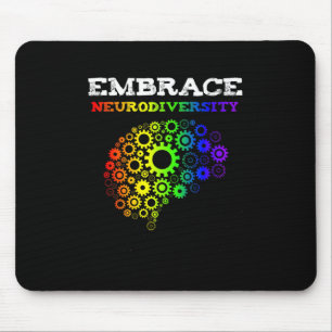 Mousepad Abraçar a Neurodiversidade Autismo Adhd Cérebro Ar