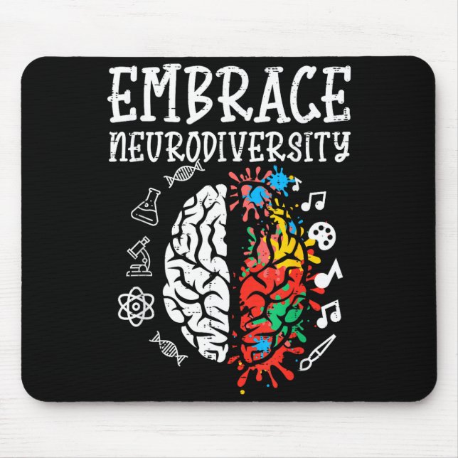 Mousepad Abraçar a Neurodiversidade Conscientização do Auti (Frente)