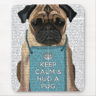 Mousepad Abraçar um Pug
