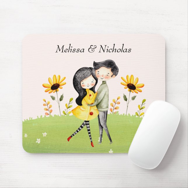 Mousepad Abraço De Casal Bonito Num Suporte De Mouse De Cam (Com mouse)