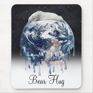 Mousepad Abraço do Urso da Terra (com fundo de meio Univers