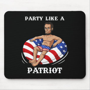 Mousepad Abraham Lincoln 4 De Julho EUA Patriota Divertida
