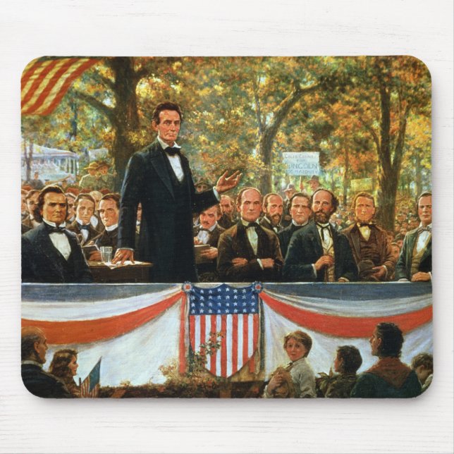 Mousepad Abraham Lincoln e Stephen A. Douglas (Frente)