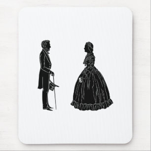 Mousepad abraham lincoln mary todd lincoln silhouette