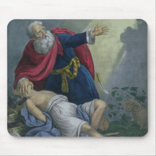 Mousepad Abraham que oferece acima de seu filho Isaac, de