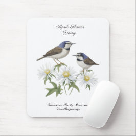 Mousepad Abril Mês da Flor Daisy Cerejou Aniversário