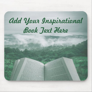 Mousepad Abrir Livro Personalizar Árvores Verde de Texto