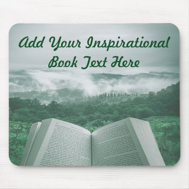 Mousepad Abrir Livro Personalizar Árvores Verde de Texto (Frente)