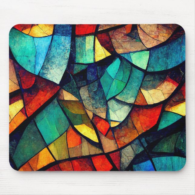 Mousepad Abstração Colorida de Vidro (Frente)