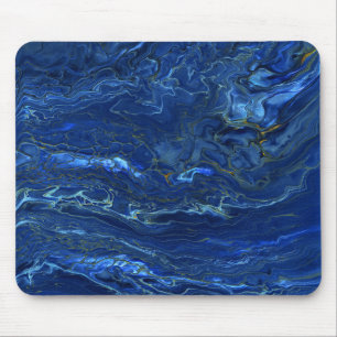 Mousepad Abstração de Acrírio de Mármore Dourado Azul e