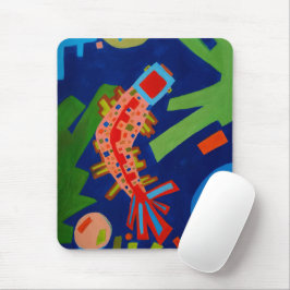 Mousepad abstração, peixe, carpa, cubismo,