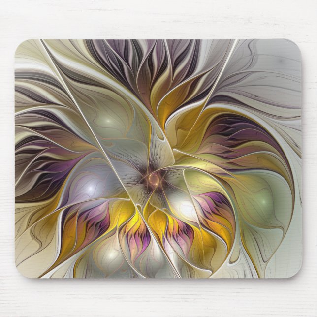 Mousepad Abstract Colorful Fantasy Flower Modern Fractal (Frente)