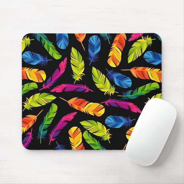 Mousepad Abstract colorful feather explosion (Com mouse)