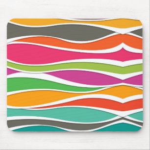 Mousepad Abstract colorful geometric waves pattern