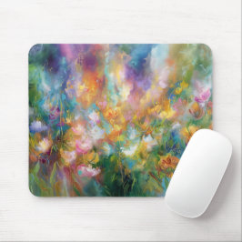 Mousepad Abstract cosmic floral explosion in pastel colors