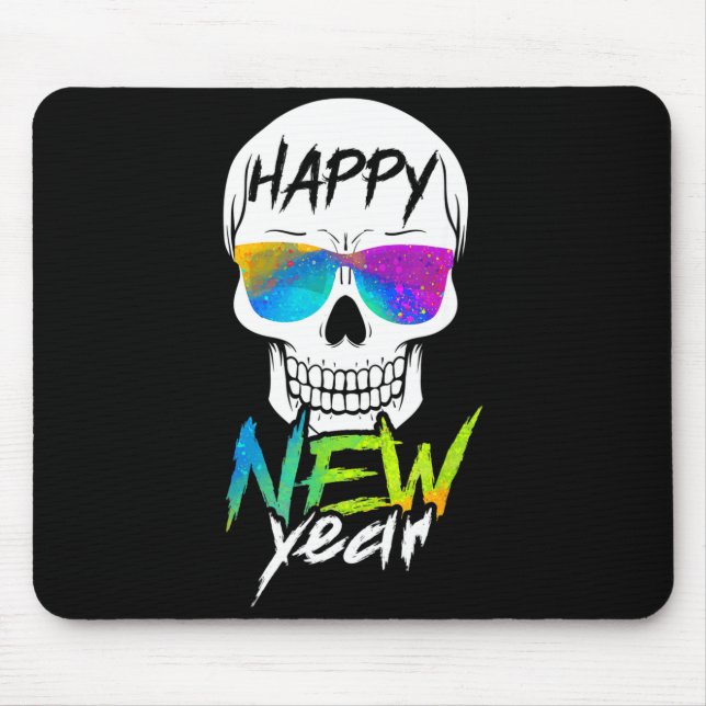 Mousepad Abstract Happy New Skull Year  (Frente)