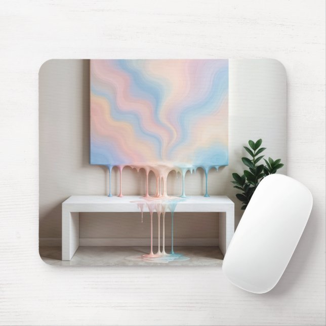 Mousepad Abstract Painting Dripping on a White Bench  (Com mouse)