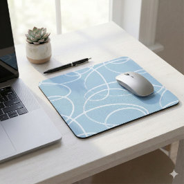 Mousepad Abstract Swirling Vine | Modern Texture Desk Blue