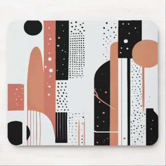 Mousepad abstracto boho círculos y formas terracotta