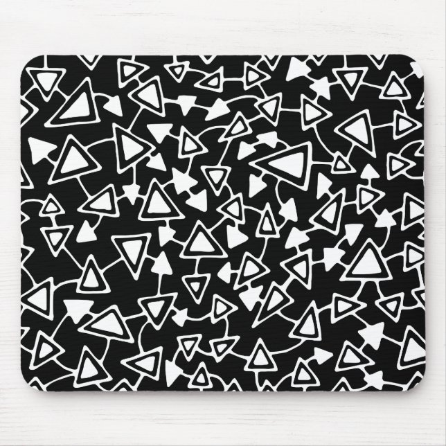 Mousepad Abstrato 021112 - Branco sobre Preto (Frente)