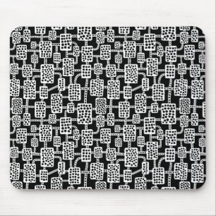 Mousepad Abstrato 041113 - Branco sobre Preto