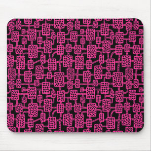 Mousepad Abstrato 041113 - Rosa quente no preto
