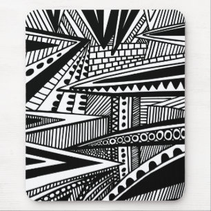 Mousepad Abstrato 25 - Preto e Branco