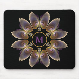 Mousepad Abstrato Angel Wings Mandala Fractal Monograma