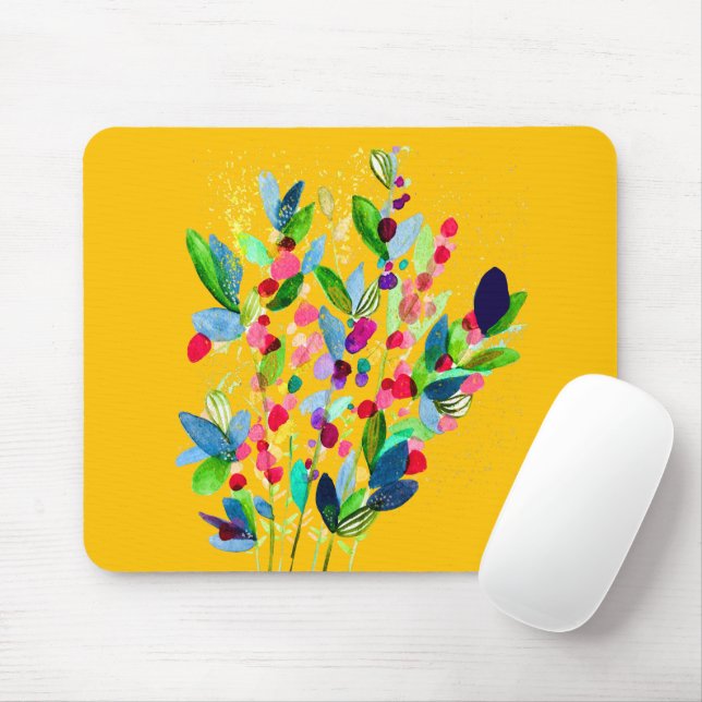 Mousepad Abstrato aqucolor floral (Com mouse)
