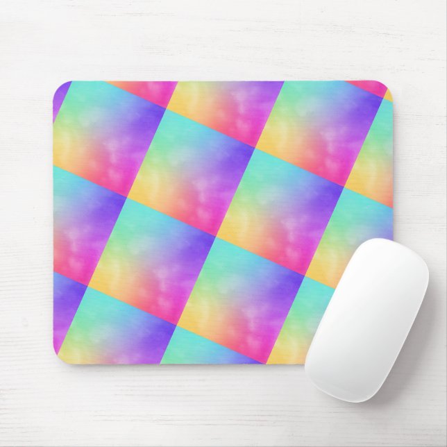 Mousepad Abstrato Arco-íris Design Ângulo (Com mouse)