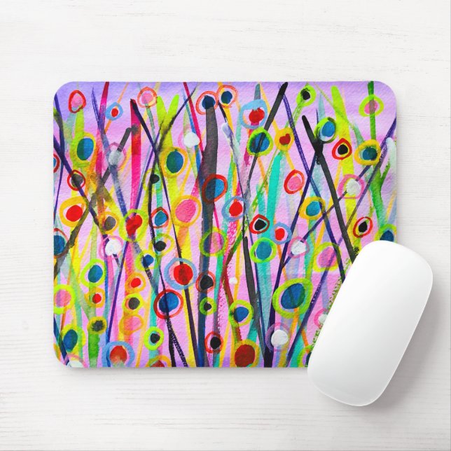 Mousepad abstrato art paisagem colorido (Com mouse)
