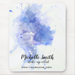 Mousepad Abstrato azul-aquarela esboço de cárter de composi