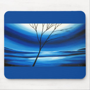 Mousepad Abstrato Azul, Árvore do Céu Elegante, Modelo