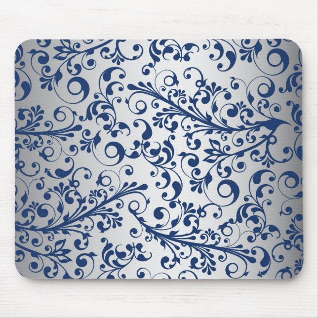Mousepad Abstrato Azul de Prata (Frente)