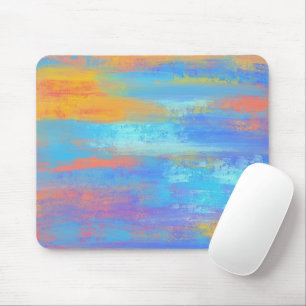 Mousepad Abstrato Azul e Laranja