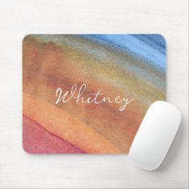 Mousepad Abstrato azul-marrom-marrom-escuro-elegante