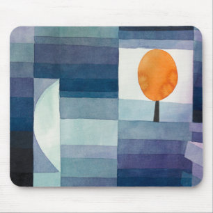 Mousepad Abstrato Azul outono Paul Klee Watercolor