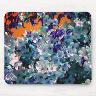 Mousepad Abstrato Blue Blossoms Flor Art
